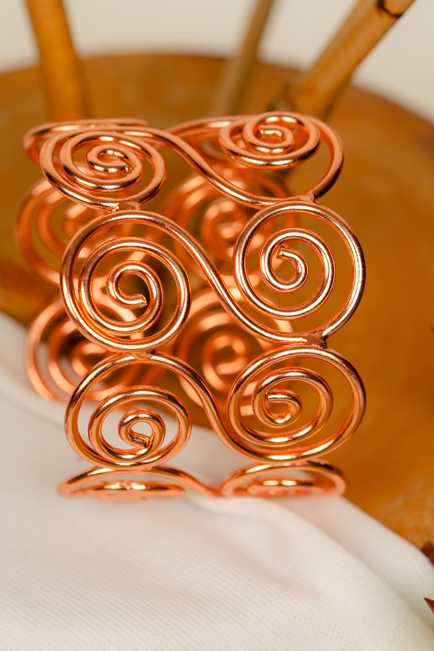 Elegant Rose-Gold Triple Band Bracelet
