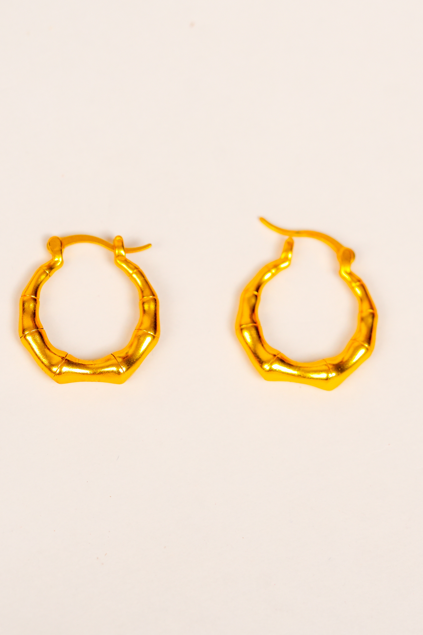 Gold-Plated Bamboo Hoop Earring