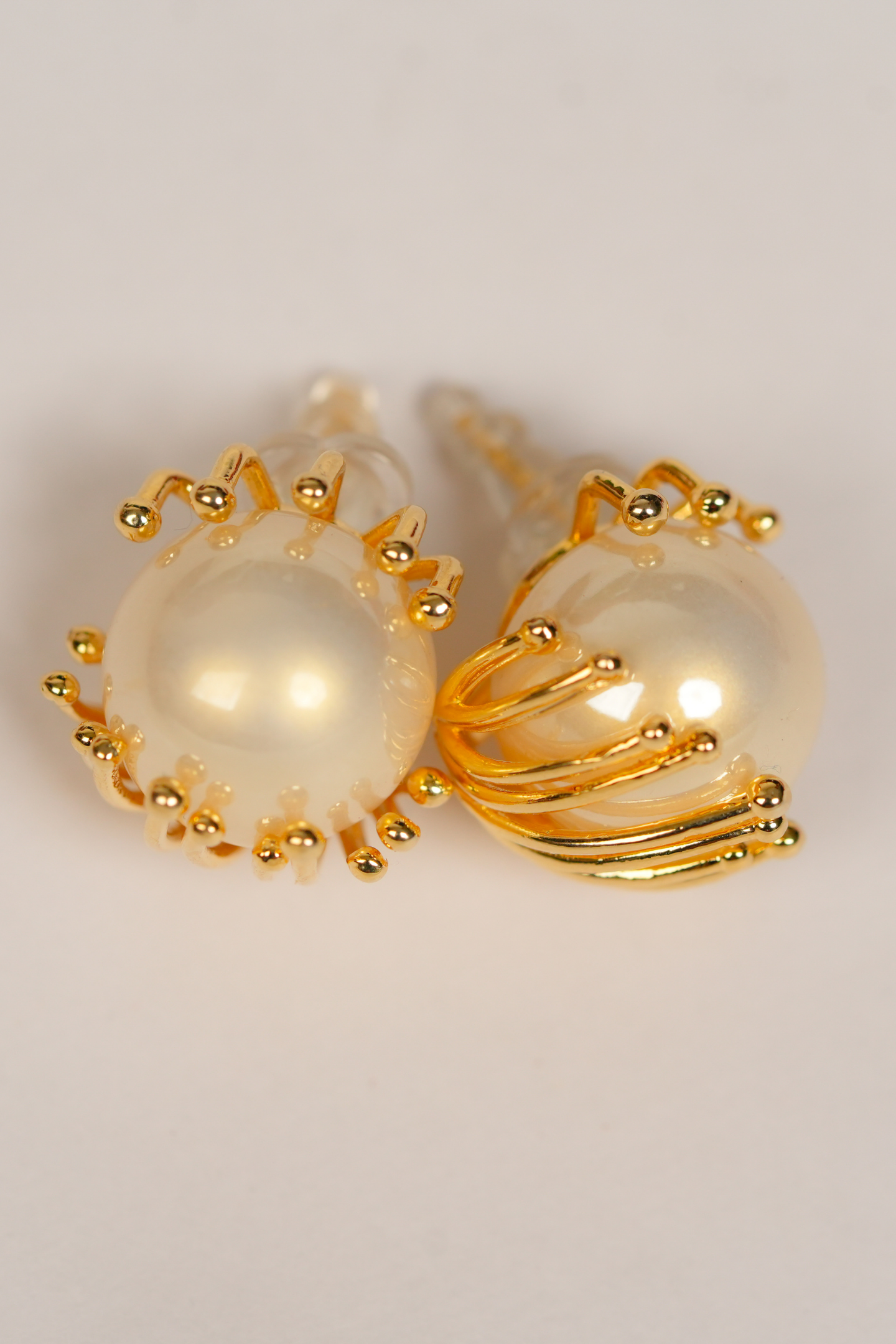 Elegant Gold Pearl Stud Earring