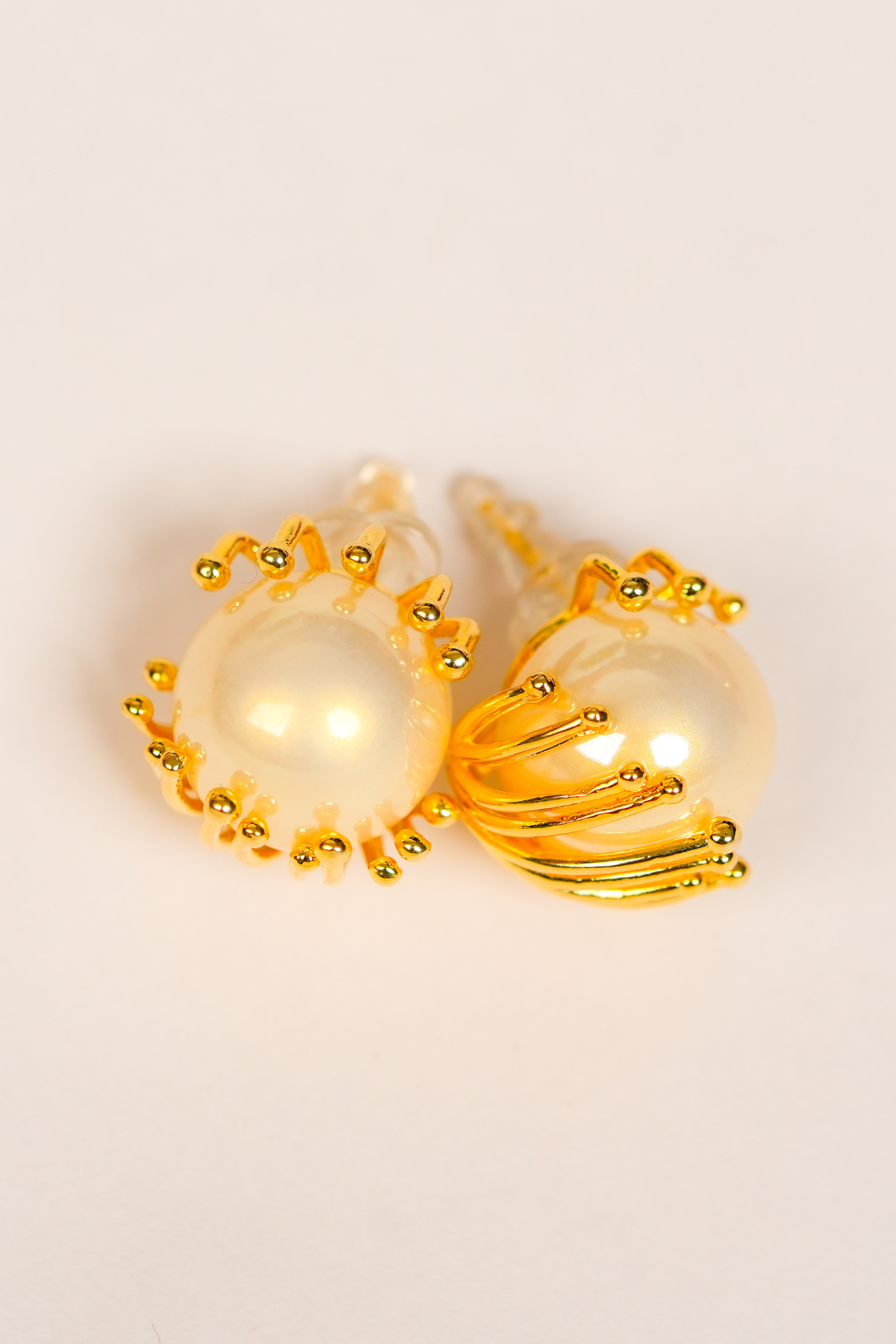 Elegant Gold Pearl Stud Earring