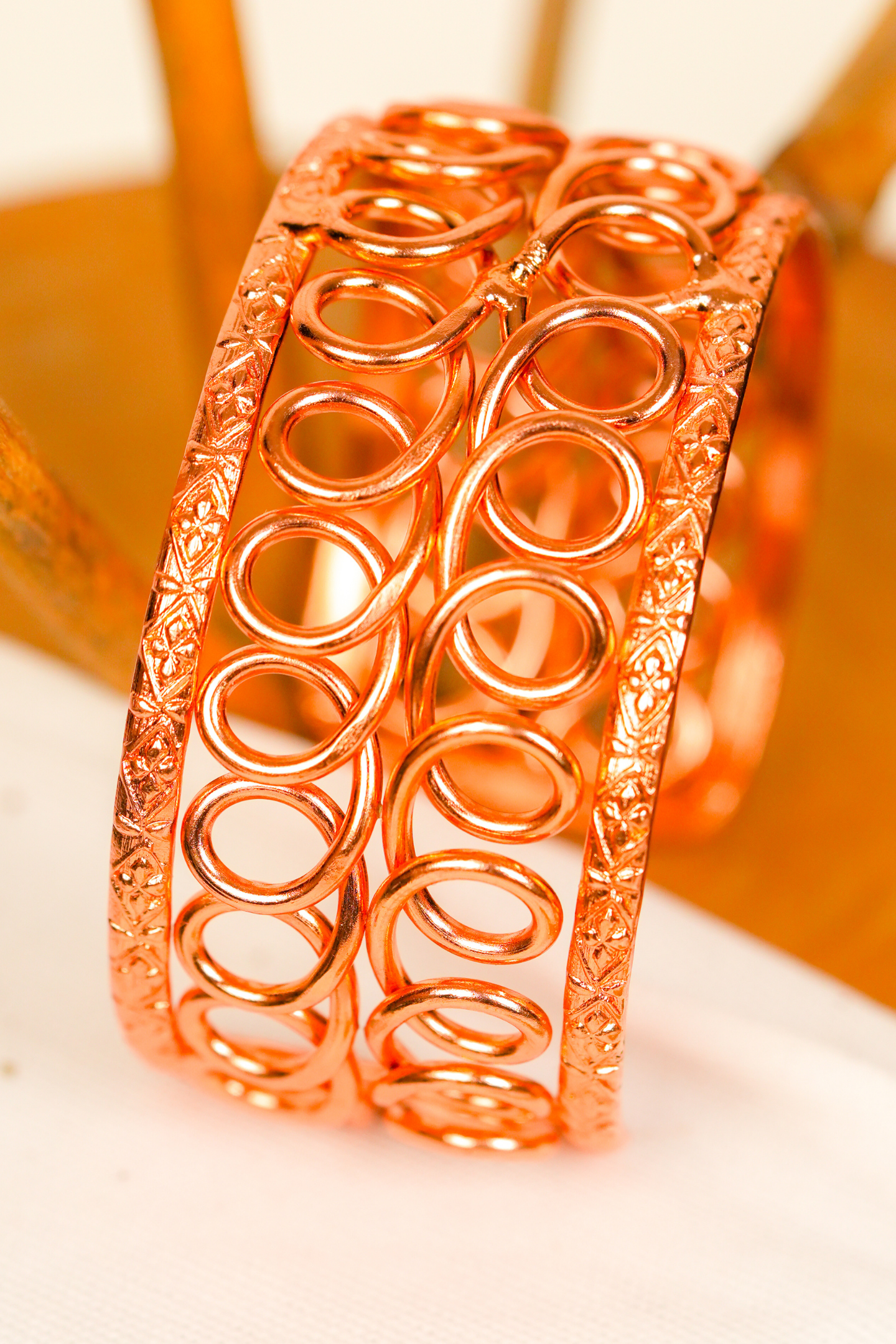 Vintage Rose-Gold Filigree Bracelet