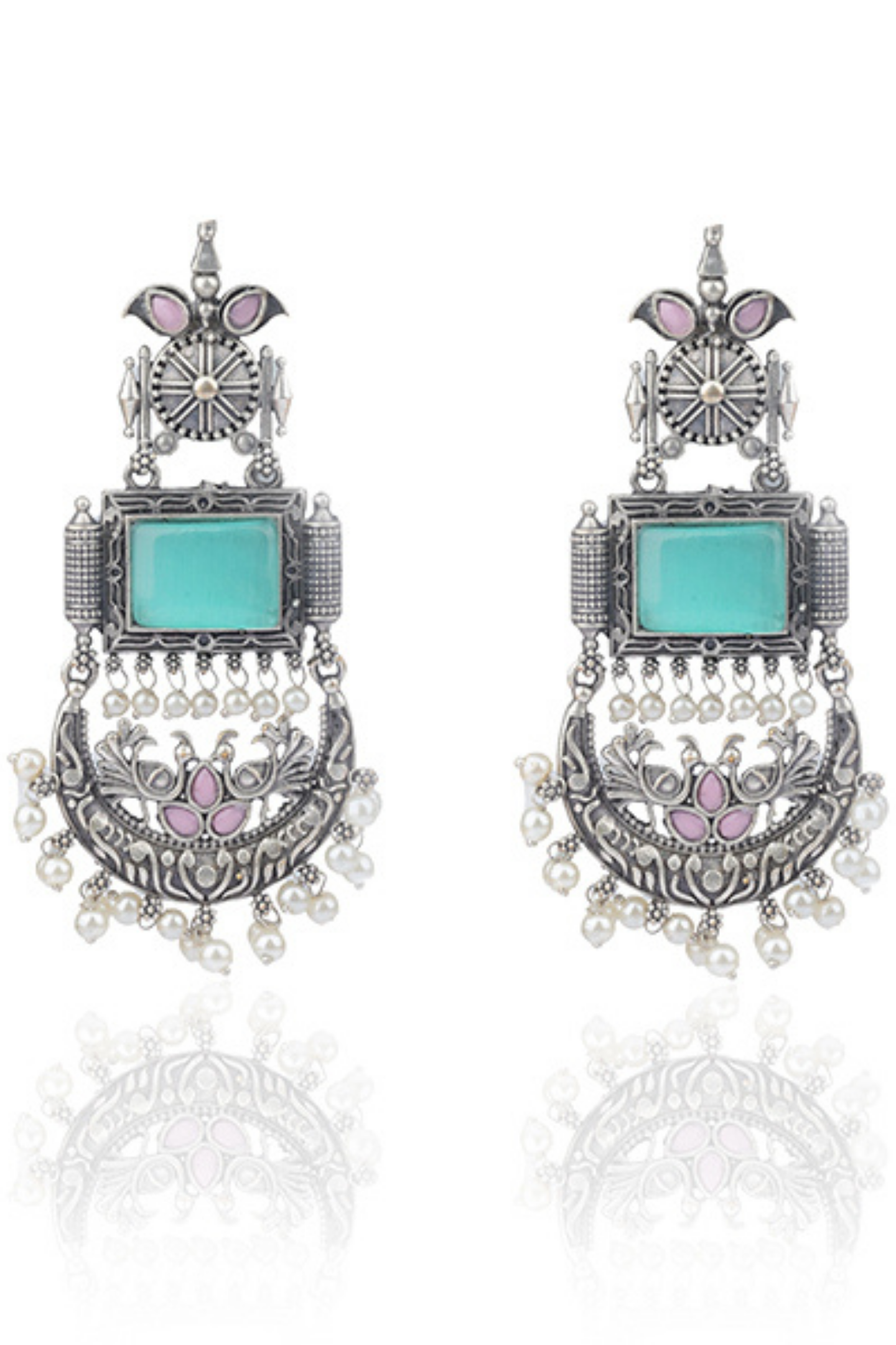 Antique Oxidized Silver Chandbali Earring