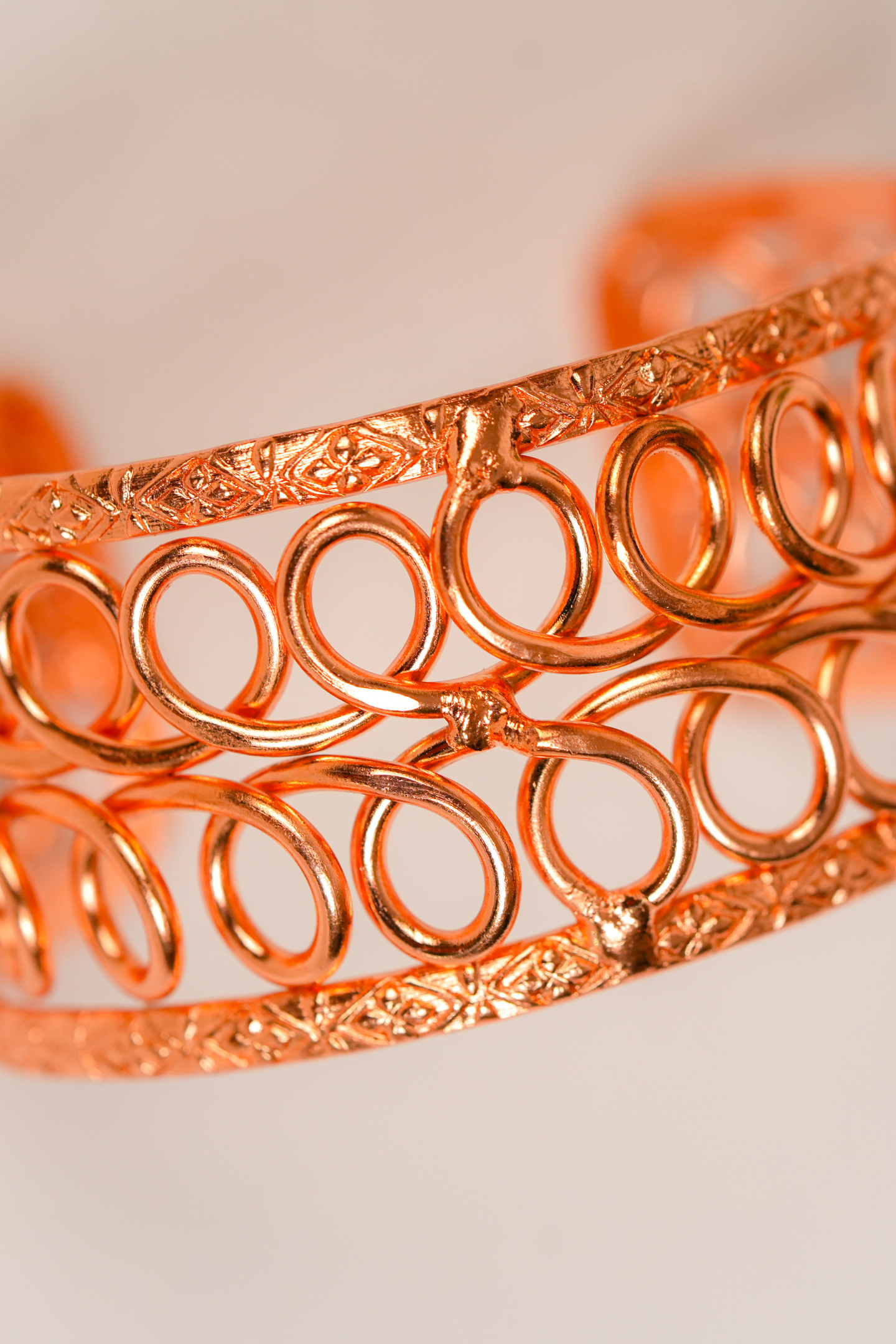 Vintage Rose-Gold Filigree Bracelet