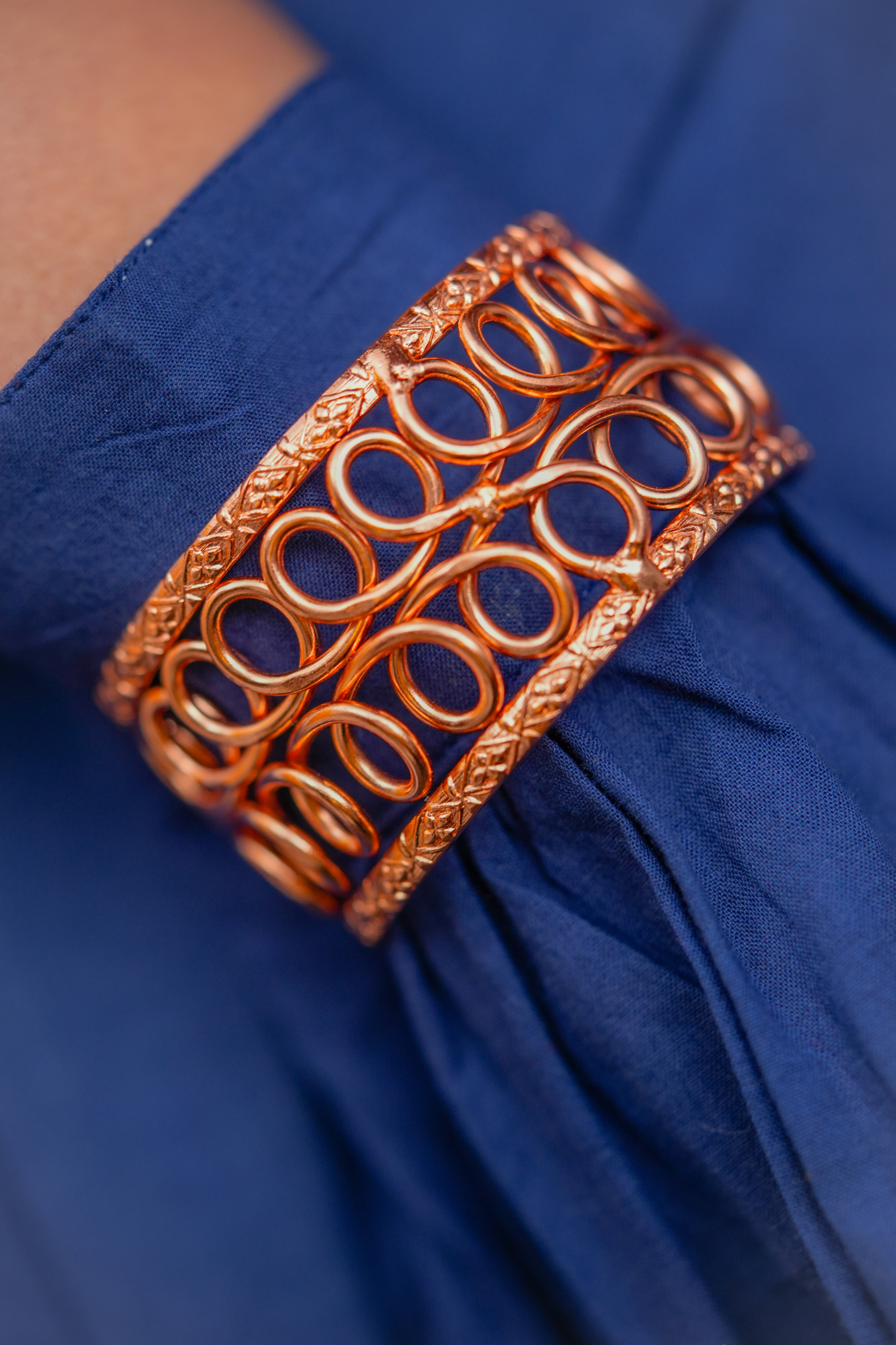 Vintage Rose-Gold Filigree Bracelet