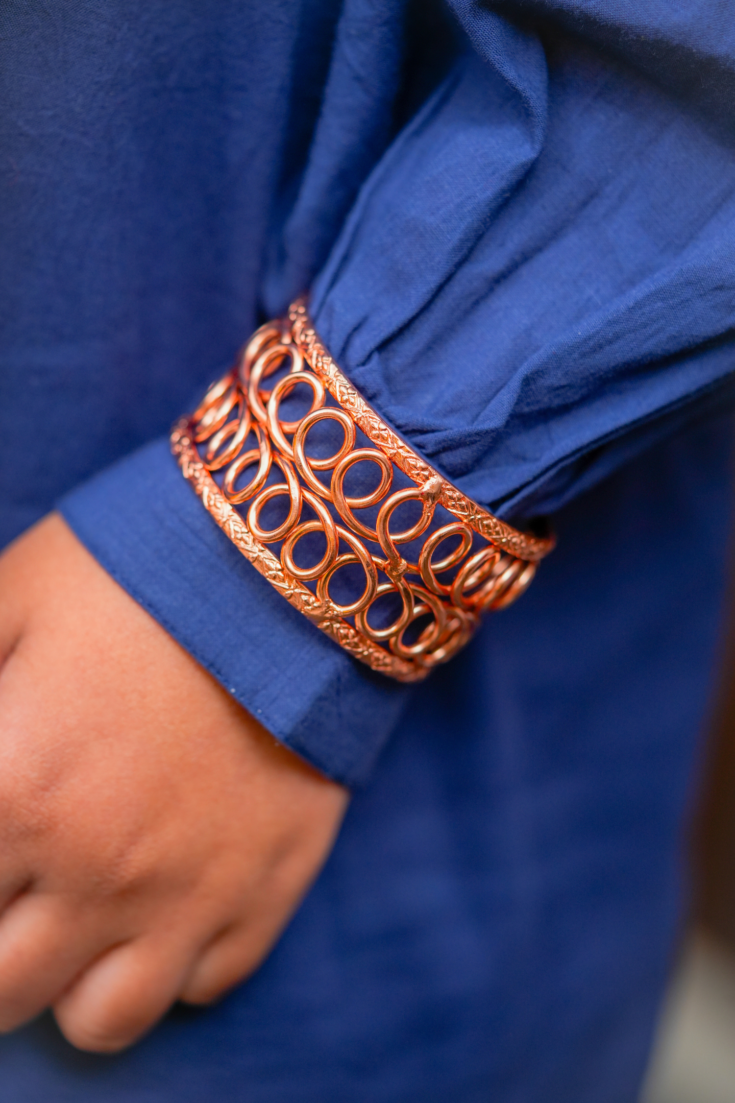 Vintage Rose-Gold Filigree Bracelet