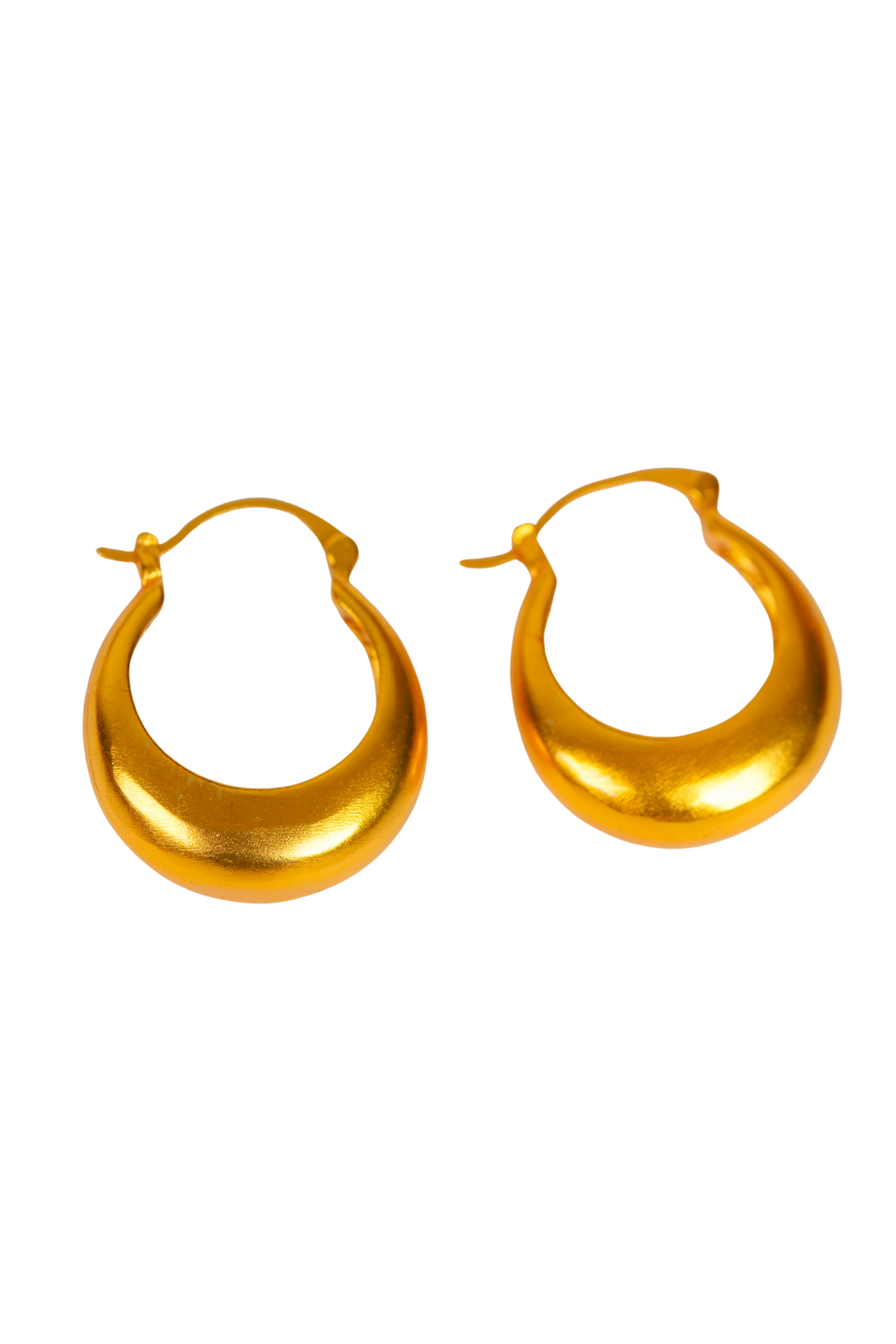 Elegant Gold-Plated Crescent Hoop Earring