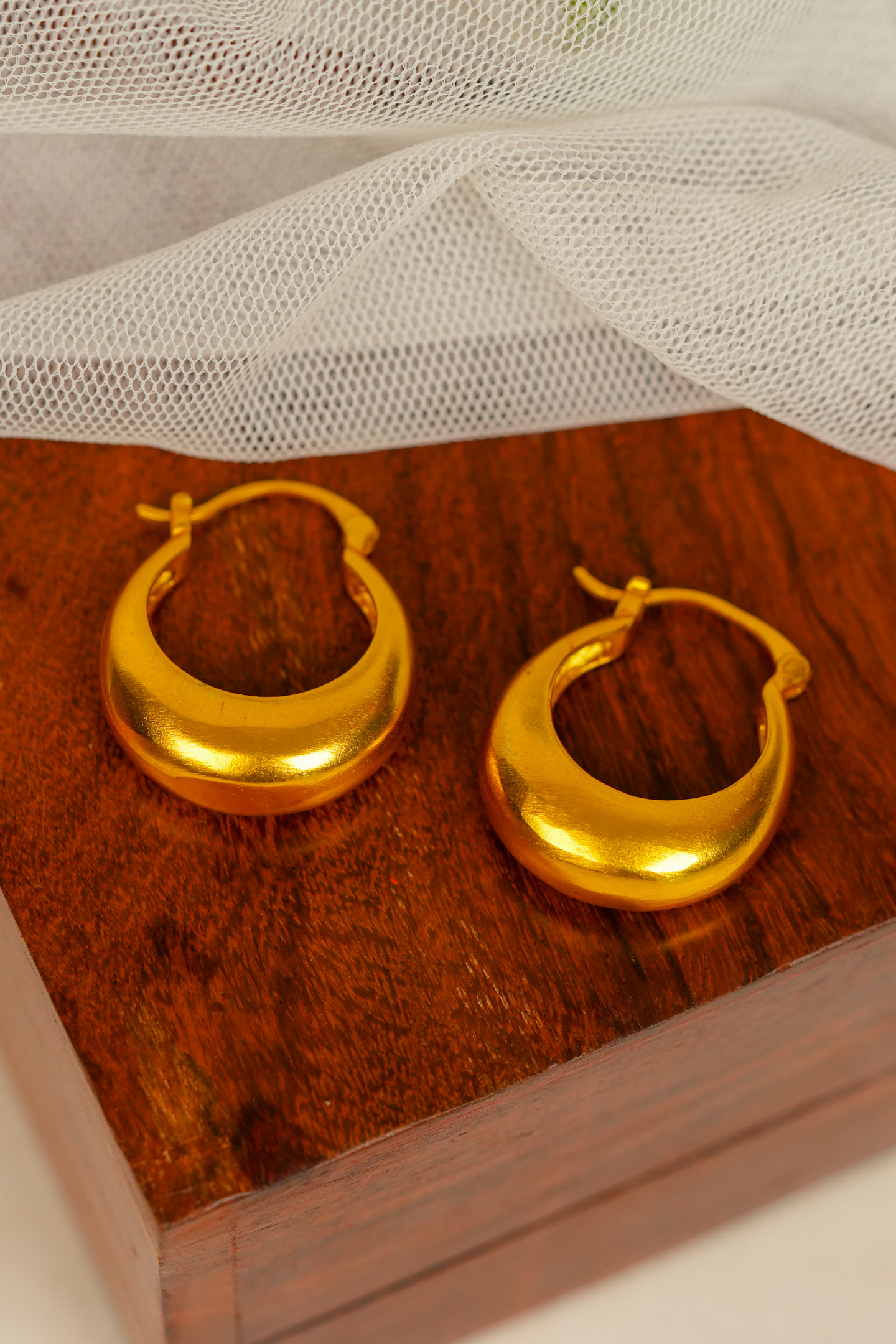 Elegant Gold-Plated Crescent Hoop Earring