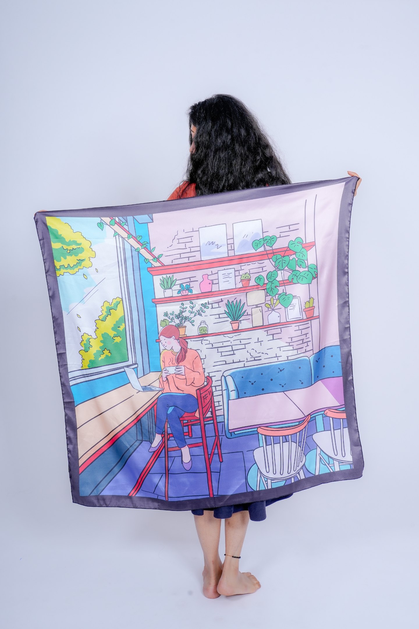 Cozy Café Satin Scarf