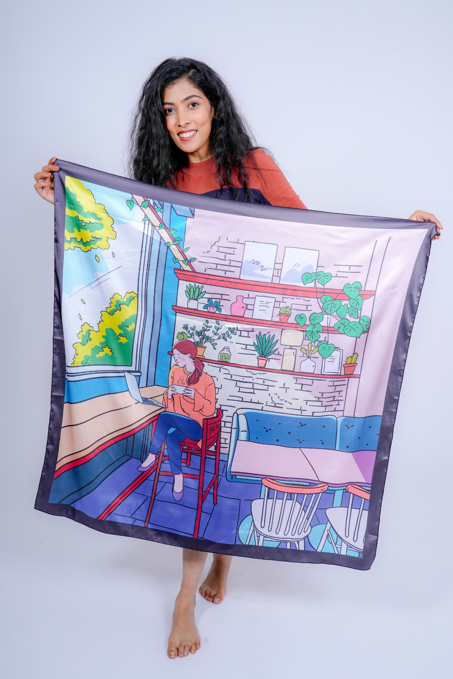 Cozy Café Satin Scarf