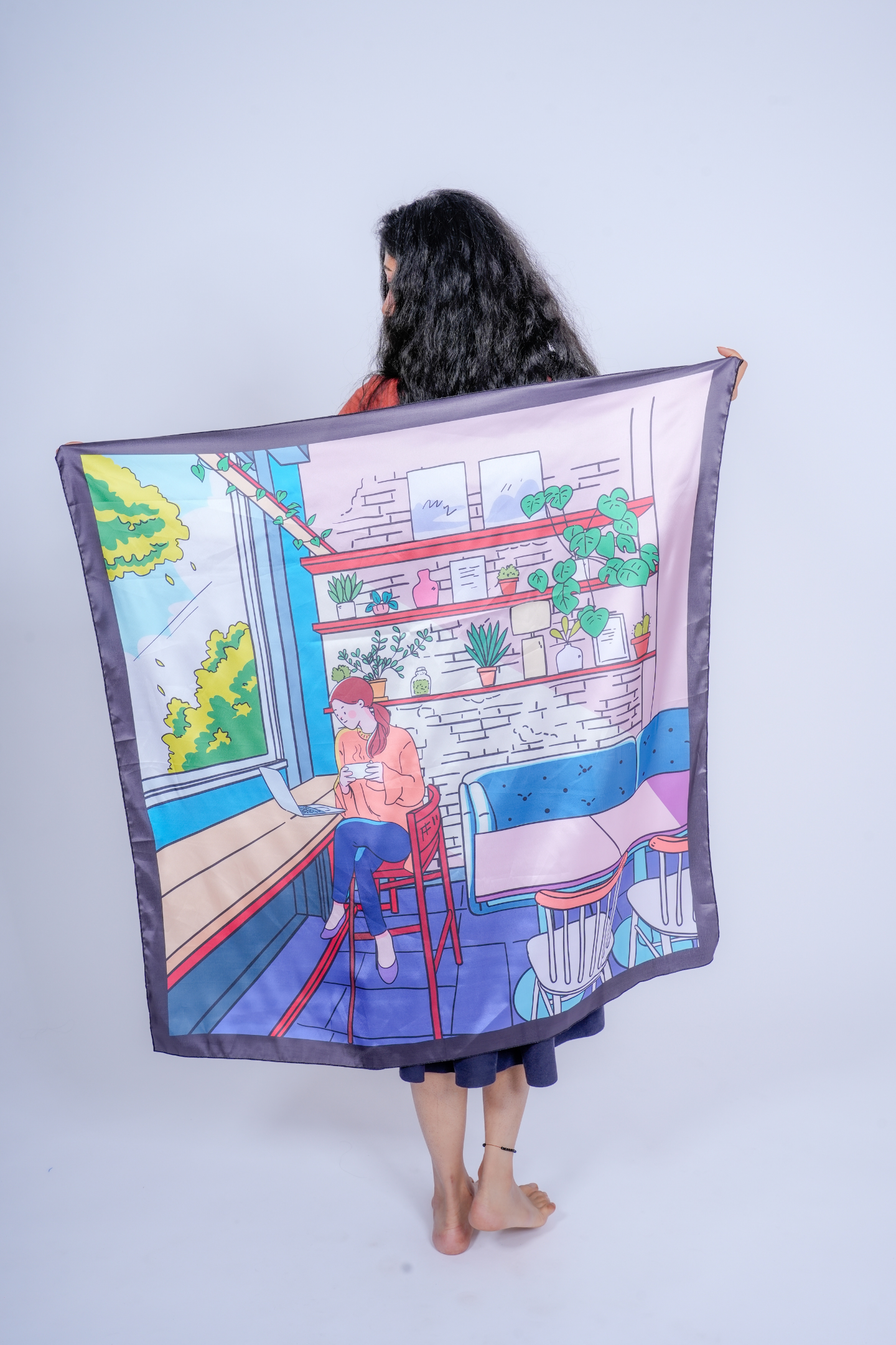 Cozy Café Satin Scarf