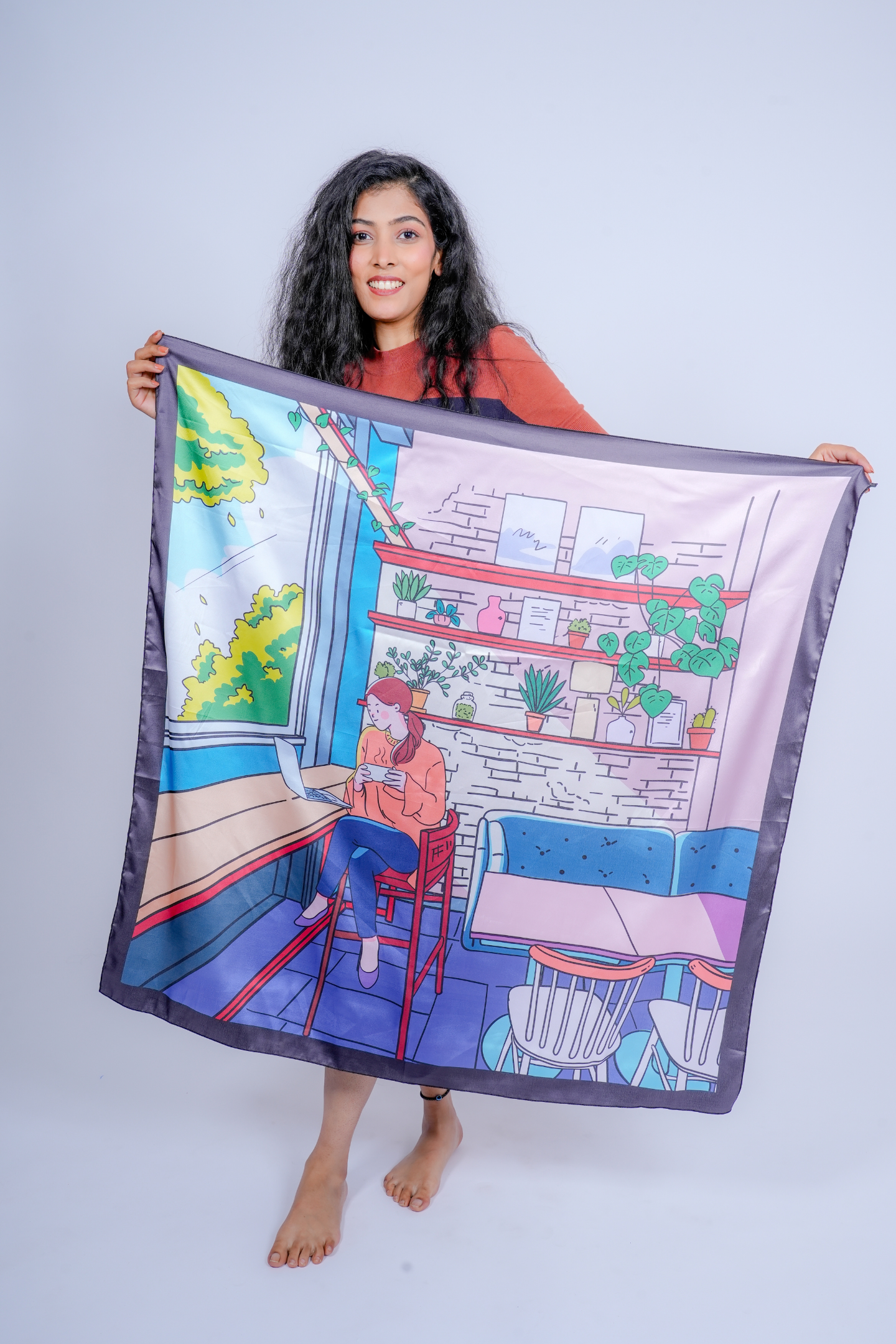 Cozy Café Satin Scarf