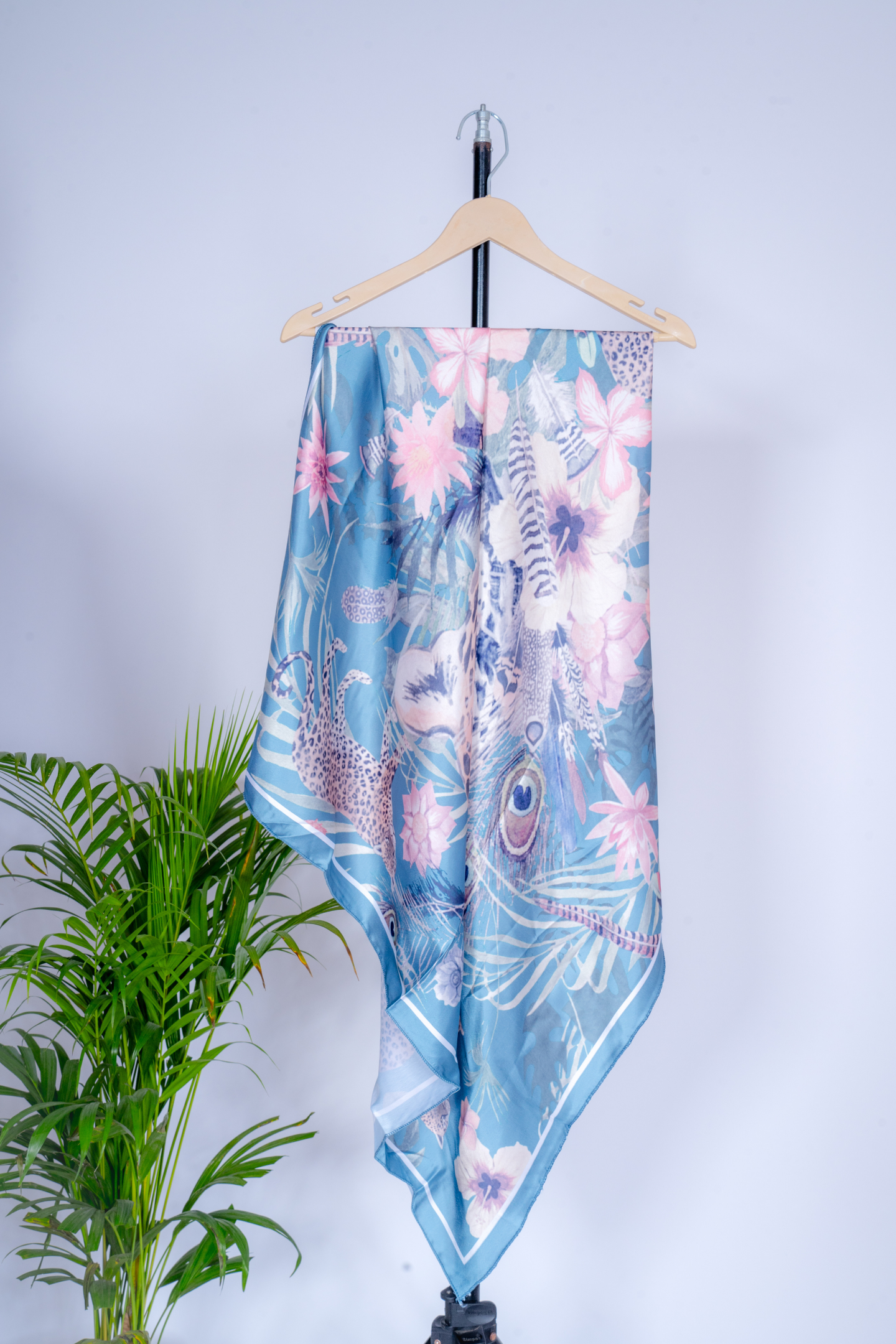 Wild Elegance Leopard Print Satin Scarf