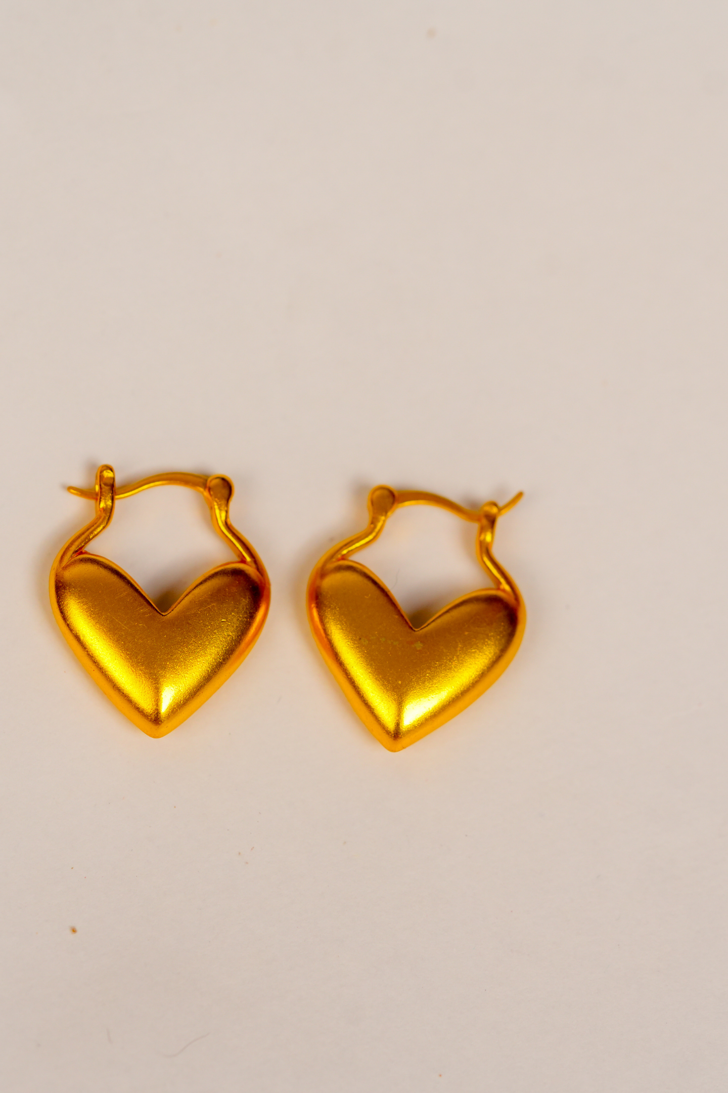 Gold-Plated Heart Hoop Earrings