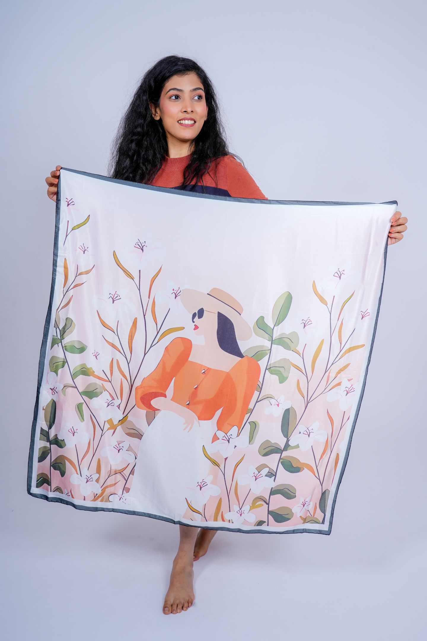 Floral Fashionista Satin Scarf