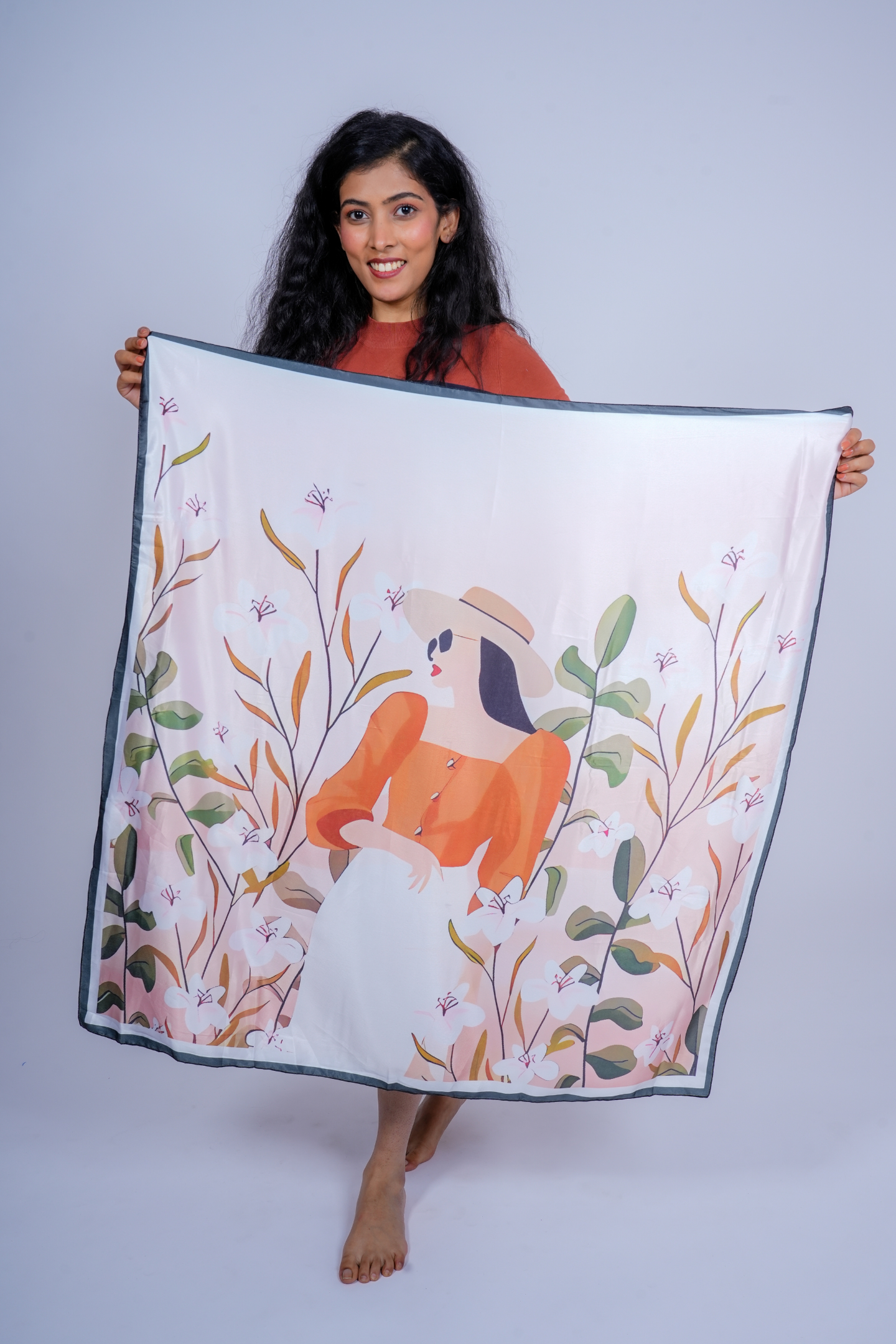 Floral Fashionista Satin Scarf