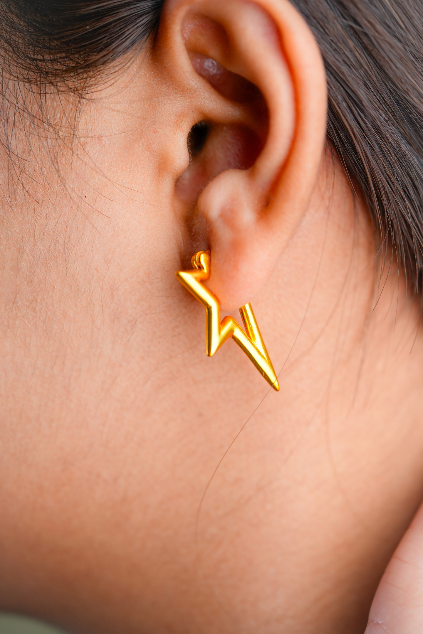Gold Plated Star Lightning Earring