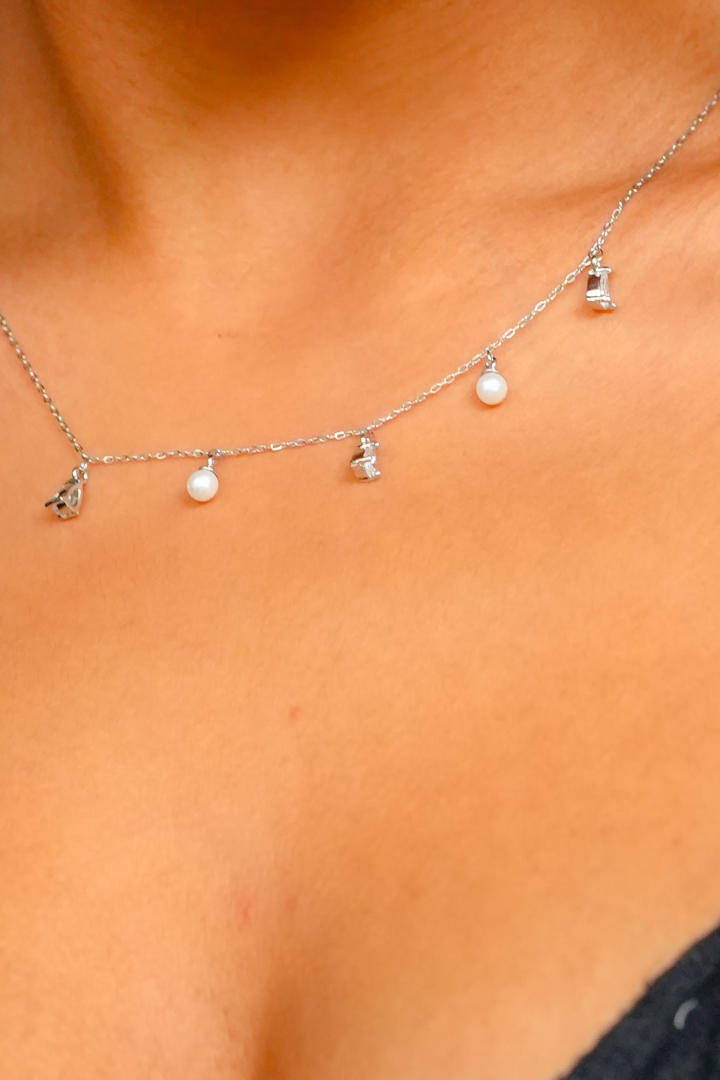 Adjustable Pearl & Crystal Pendant
