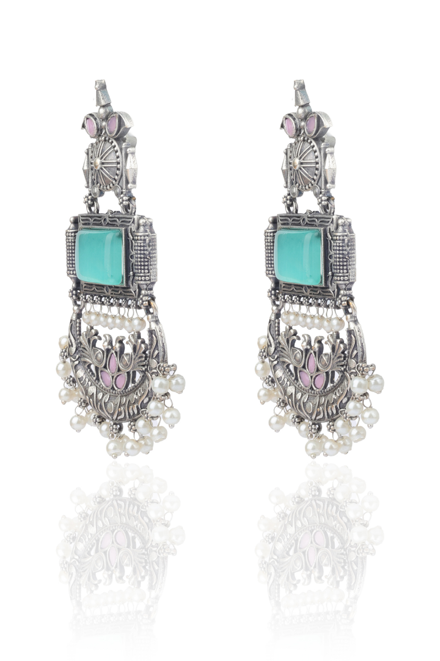 Antique Oxidized Silver Chandbali Earring