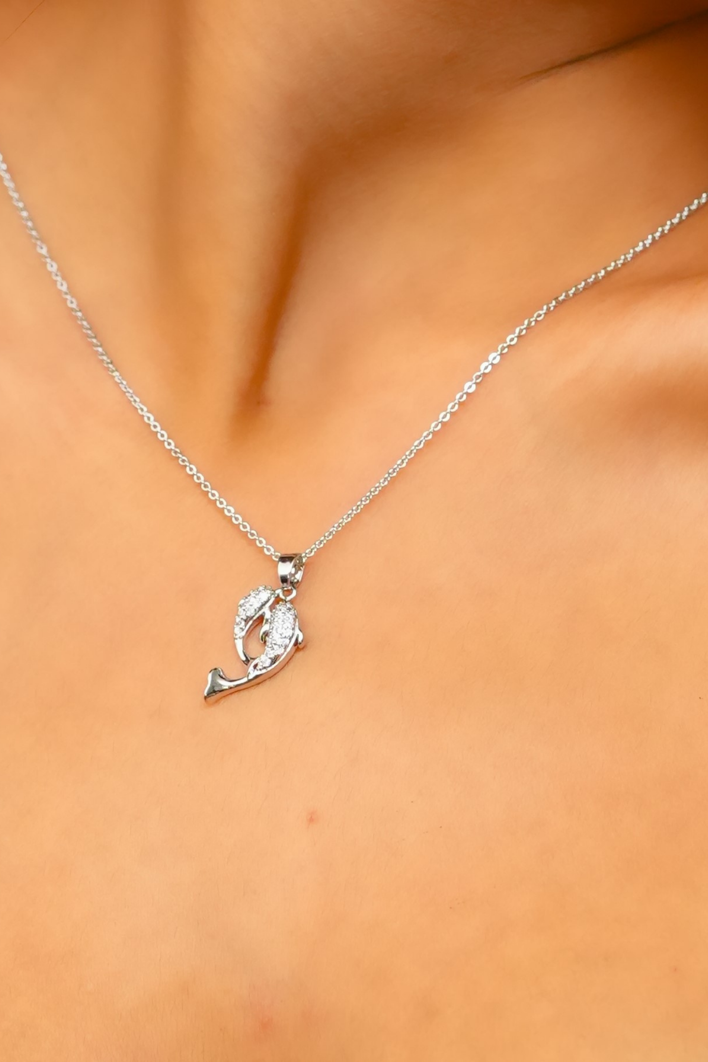 Silver-Plated Dolphin Pendant
