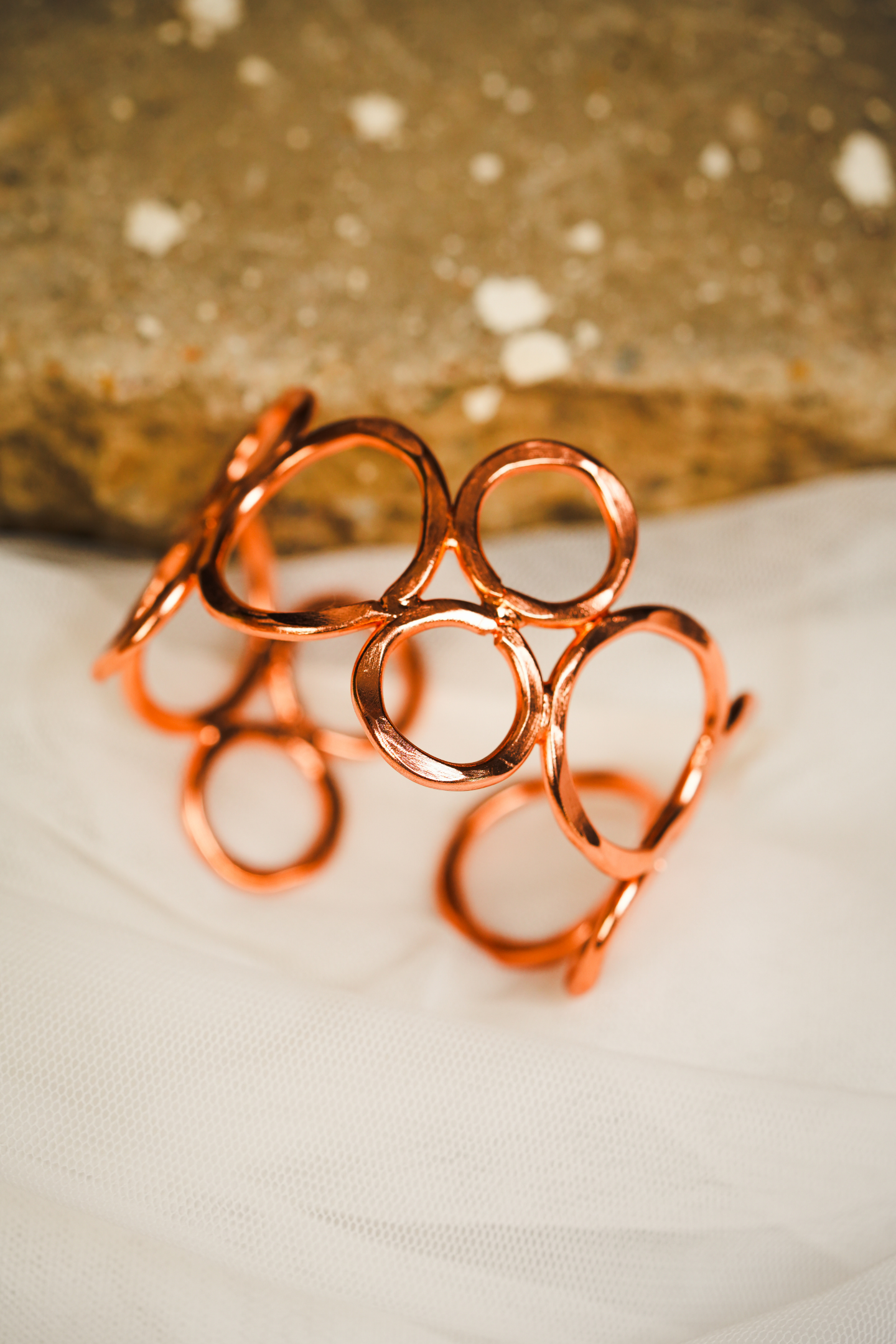 Trendy Rose-Gold Open Circle Bracelet