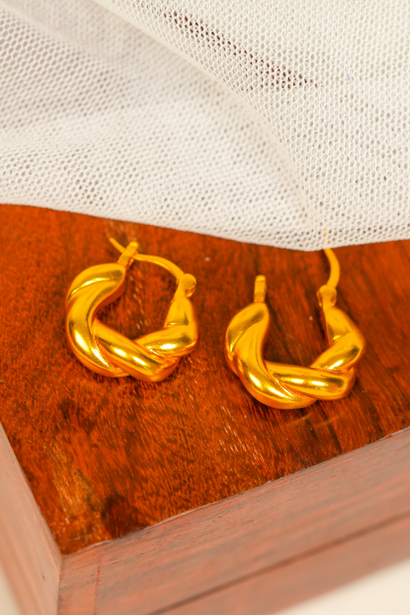 Chunky Twisted Gold-Plated Hoop Earring