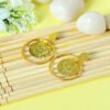 Gold Coin Brass Earrings