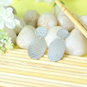 Textured silver Drop Earrings