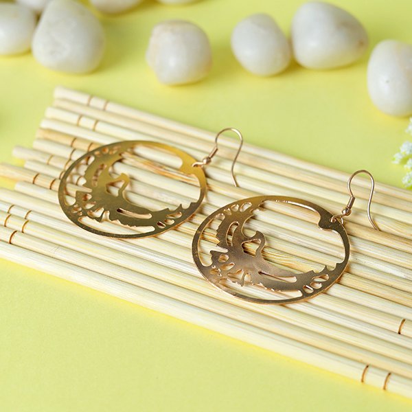 Eagle Brass Earring-Rosegold
