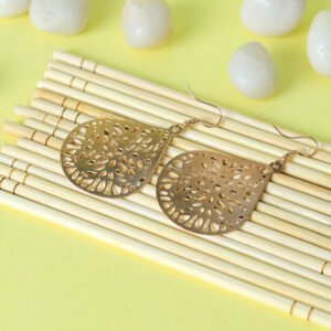 Celestial Tears Brass Earring-Rose Gold