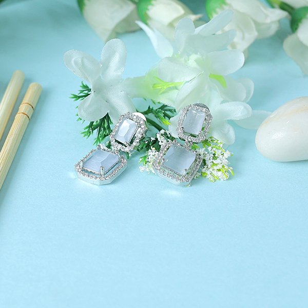Elegant Grey Sapphire Earrings