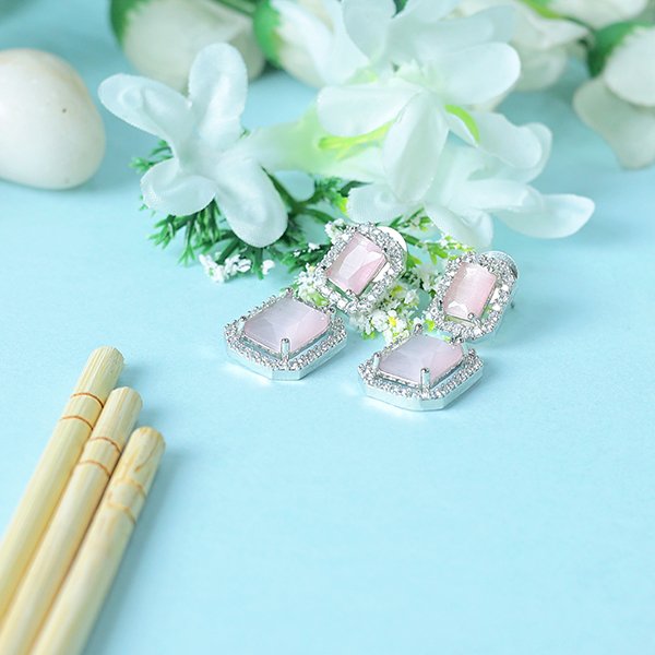 Elegant Pink Sapphire Earrings