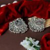 Silver Oxidized Peacock Jhumka