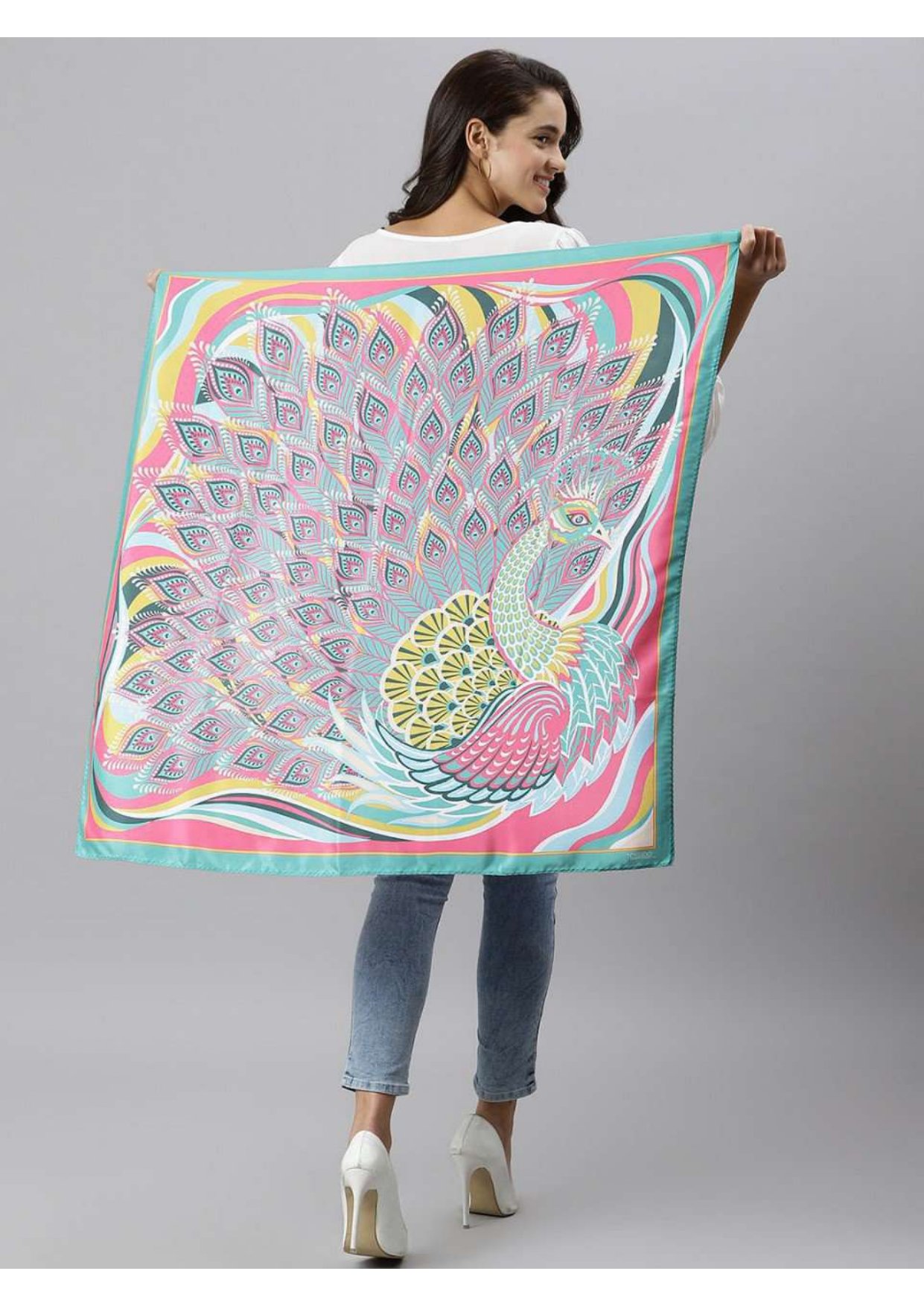 Royal feather (peacock) Scarf 100×100