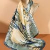 Serene Landscape Satin Scarf 100x100