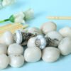 Imitation Stone Matki Earrings-White