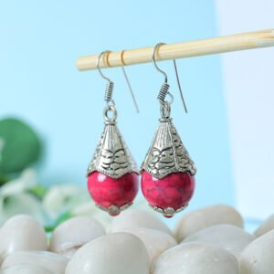 Imitation Stone Earring-Pink