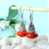 Imitation Stone Matki Earring-Red
