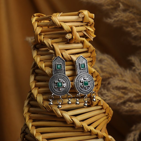 Traditional Indian Earrings-Green