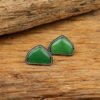 Emerald Charm Stud Earrings-Green