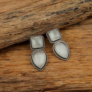 Modern White Earrings