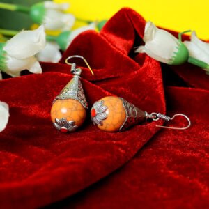 Imitation Stone Earring-Orange