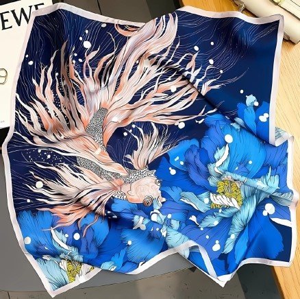 Ocean Dream Satin Scarf 100x100