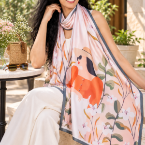 Floral Fashionista Satin Scarf 100x100