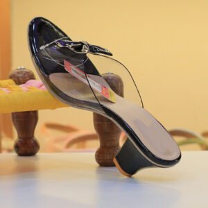 Transparent Bow Heel - Black
