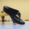 Ladies Pentagon Brooch Sandals - Black