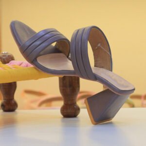 Triangular Heel Sandals - Dark Grey