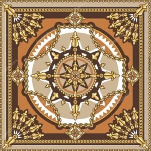 Golden Tapestry Scarf 100x100