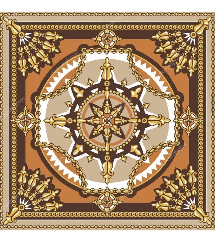 Golden Tapestry Scarf 100x100