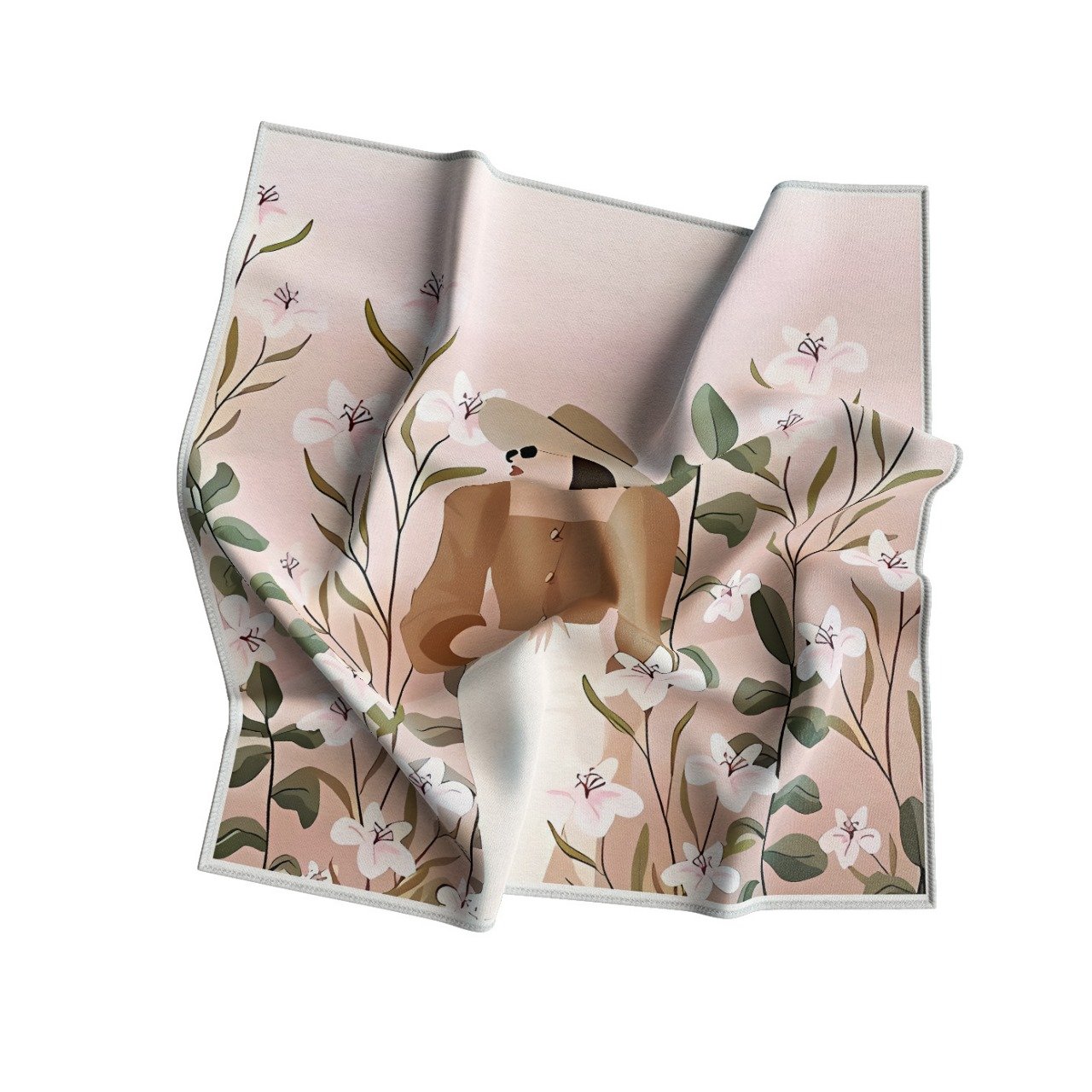 Floral Fashionista Satin Scarf 100×100
