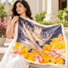 Midnight Marigold satin Scarf 100x100 CM